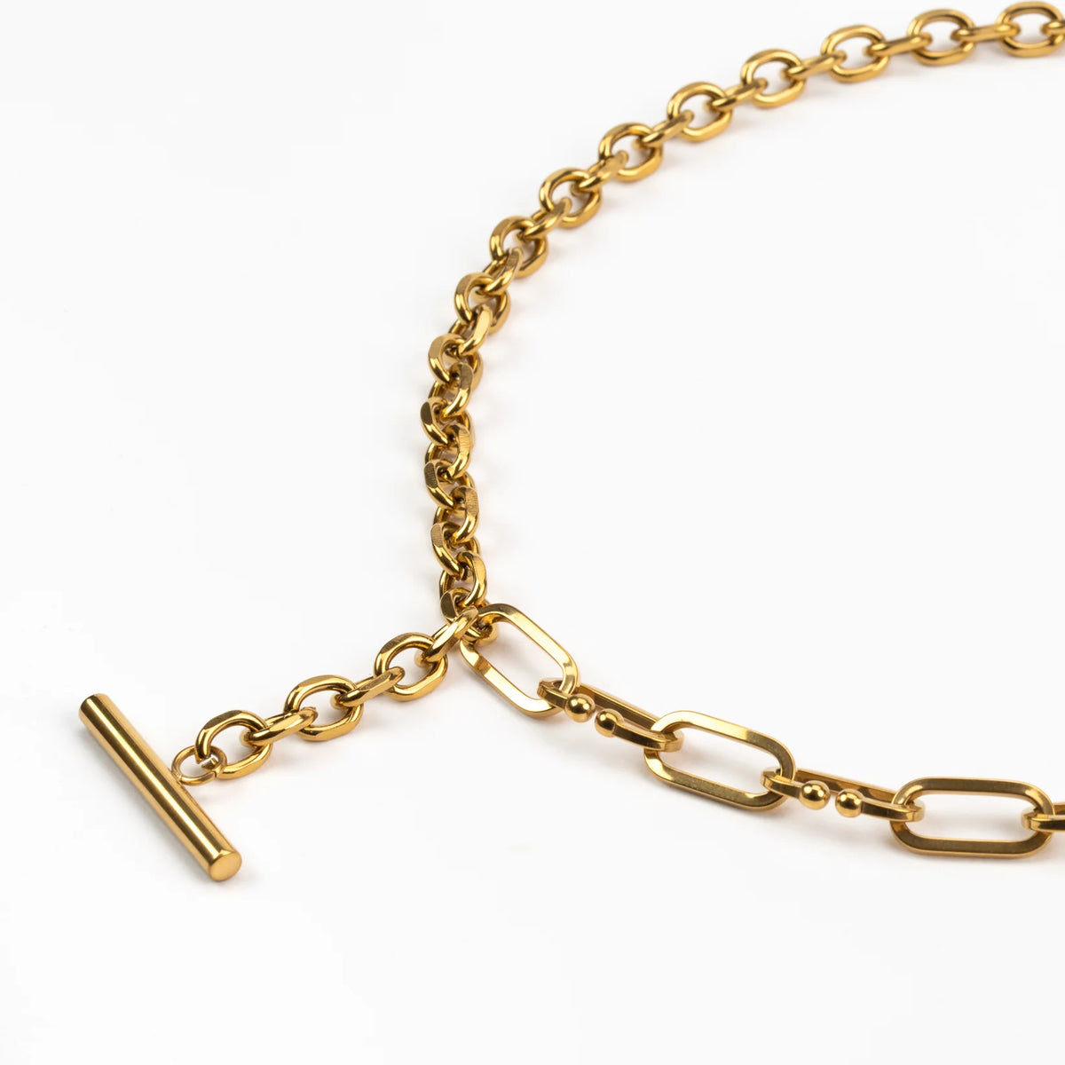 Claudia T Bar Necklace - Gold