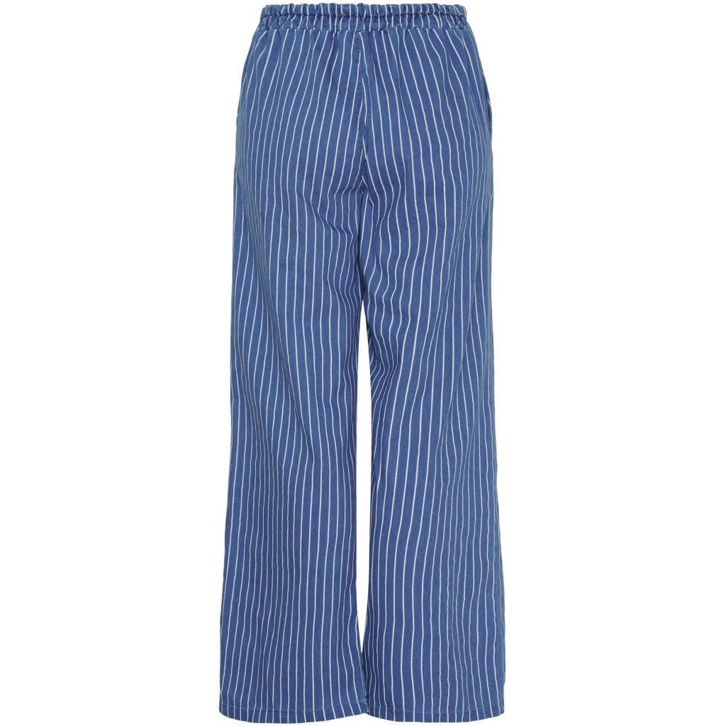 Pandy Trousers - Medium Blue With Stripe