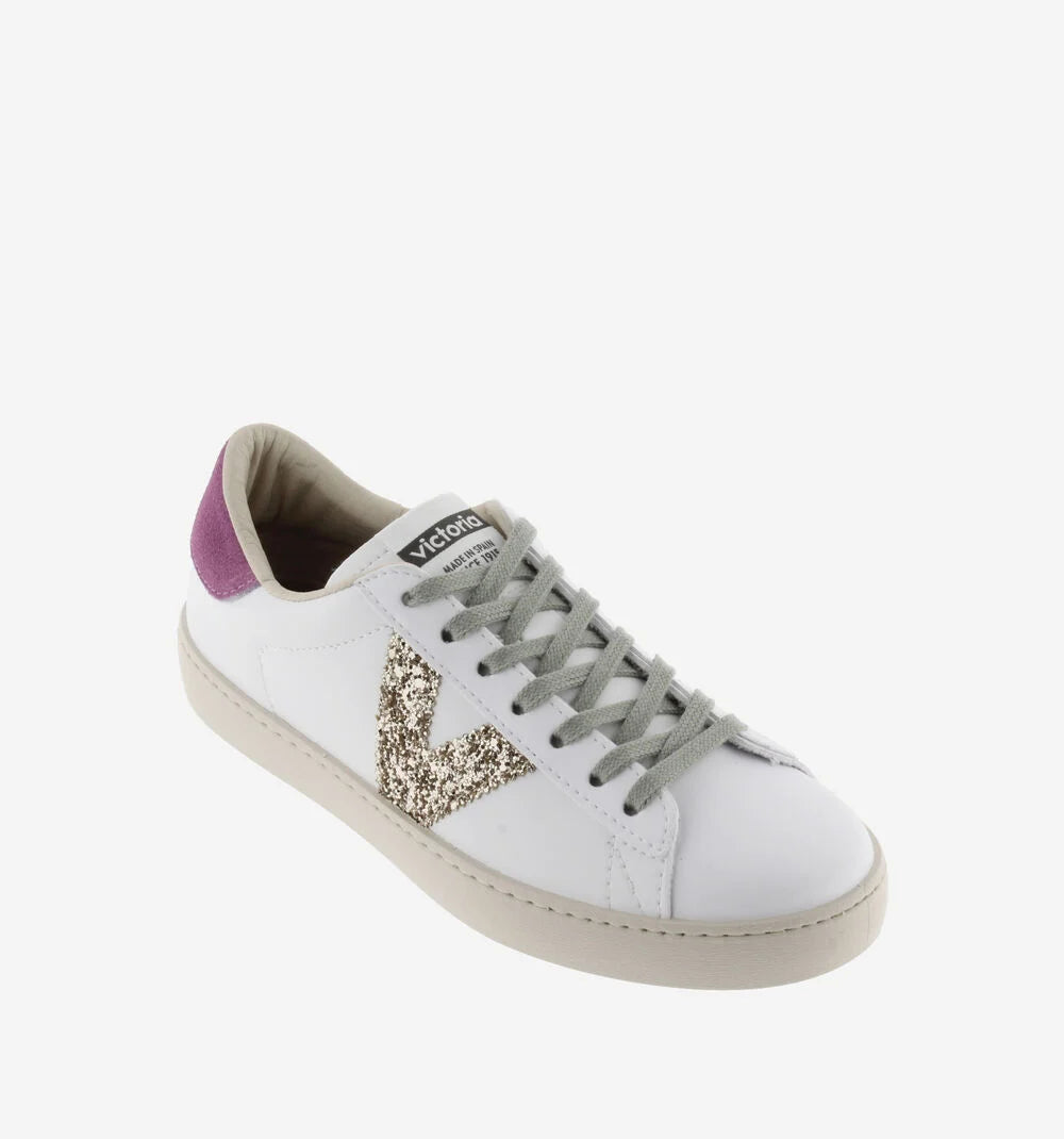 Berlin Split Leather & Glitter - Fucsia