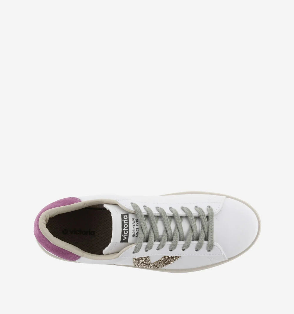 Berlin Split Leather & Glitter - Fucsia