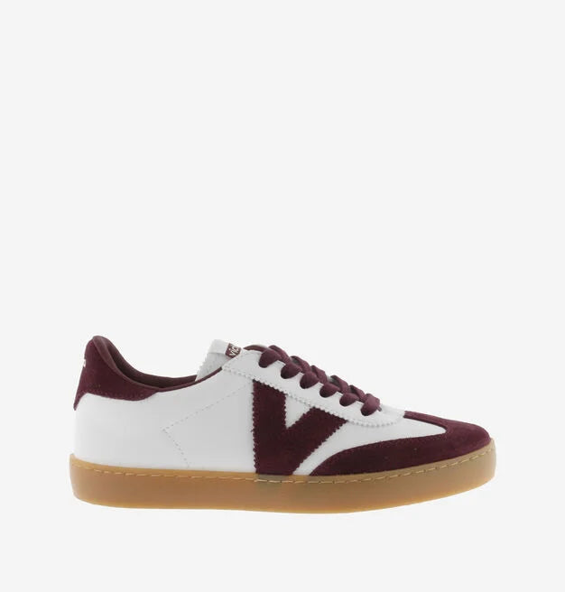 Berlin Split Leather Cyclist Trainer - Burgundy
