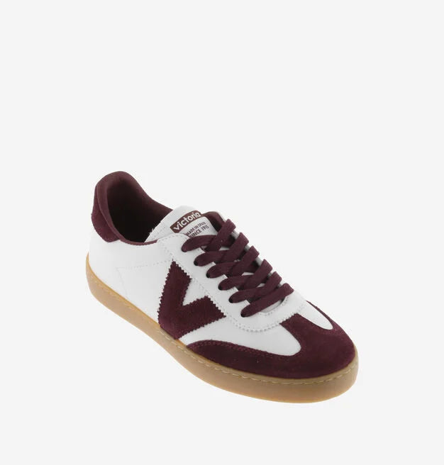 Berlin Split Leather Cyclist Trainer - Burgundy