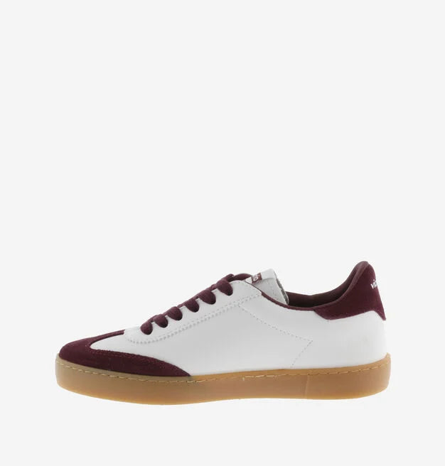 Berlin Split Leather Cyclist Trainer - Burgundy