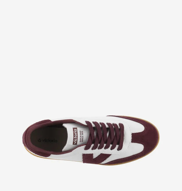 Berlin Split Leather Cyclist Trainer - Burgundy