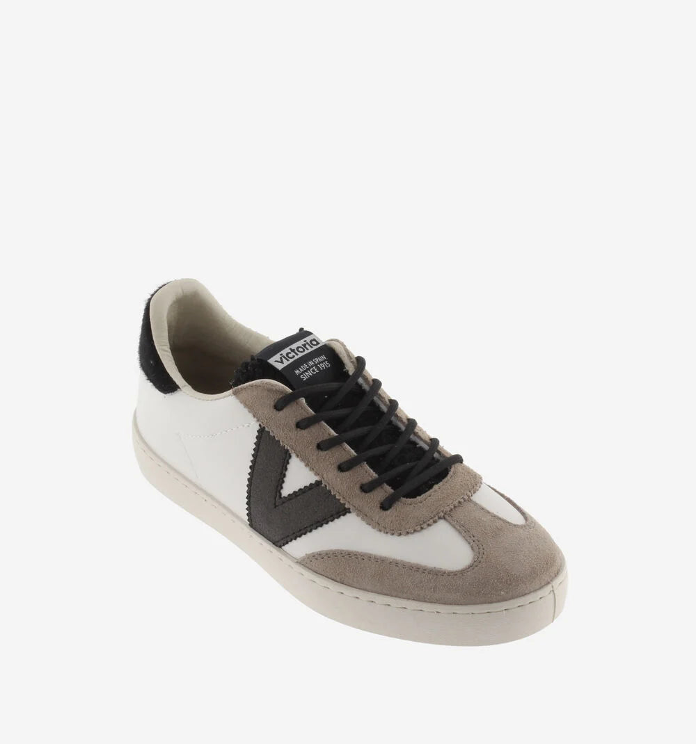 Berlin Split Leather Cyclist Trainer - Black Sherling