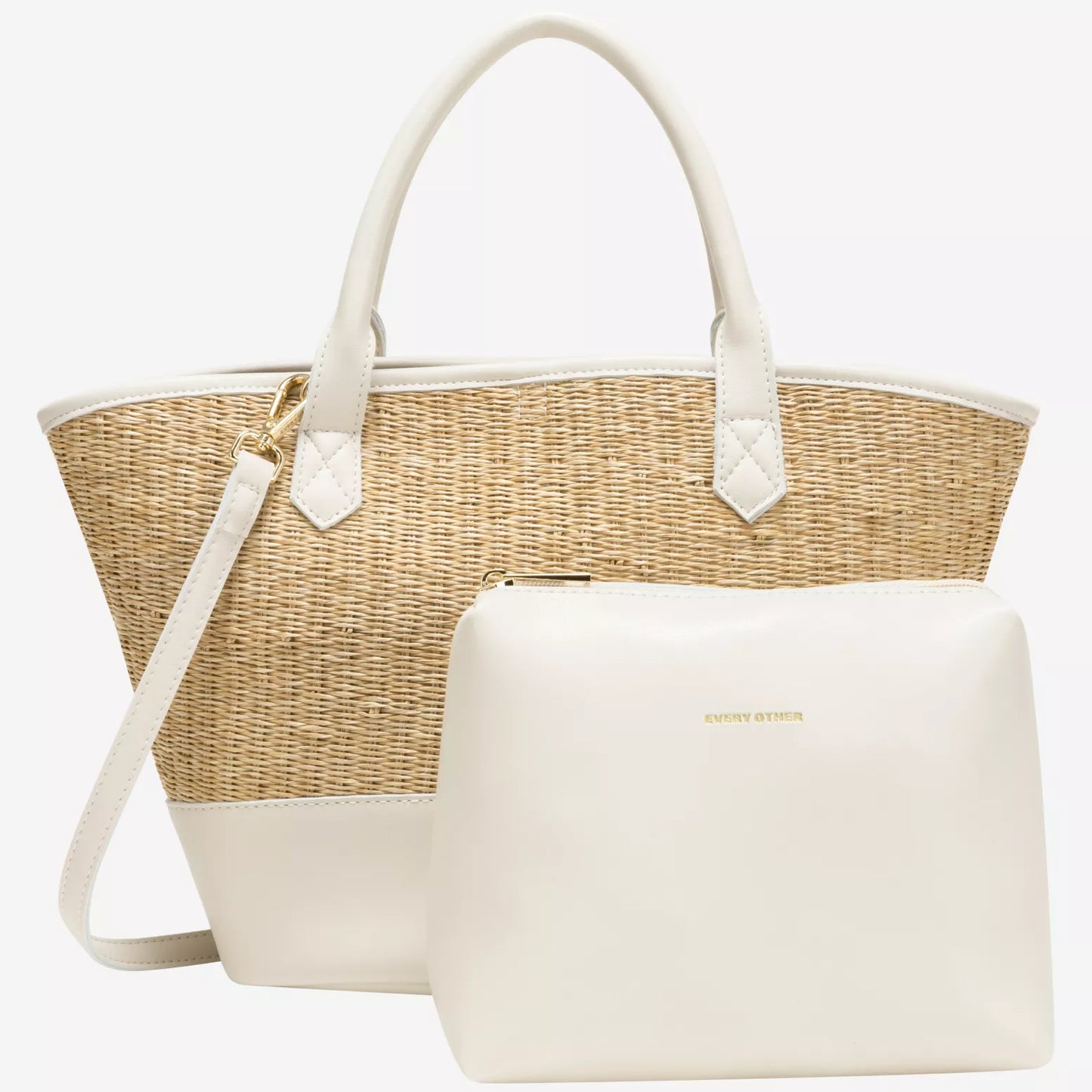 Soleil Rattan Bag - White