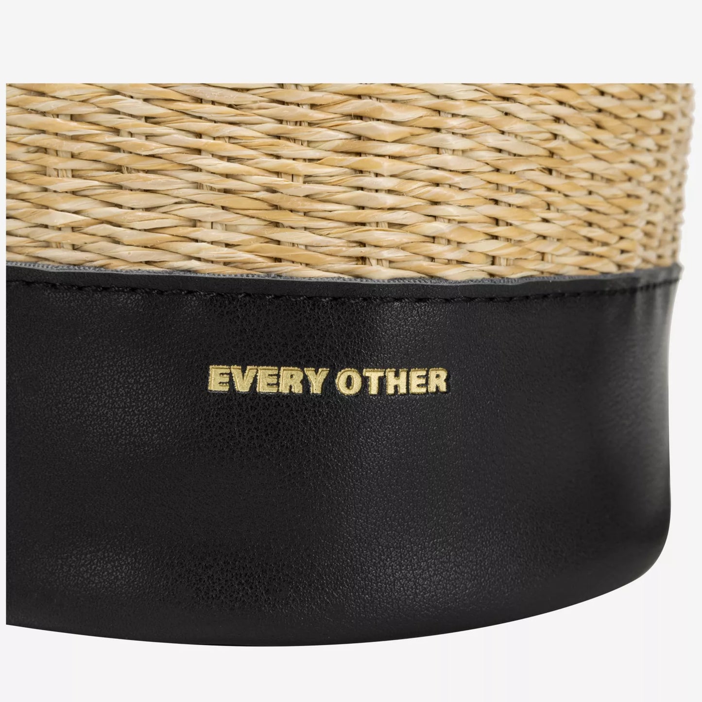 Soleil Rattan Bucket Bag - Black