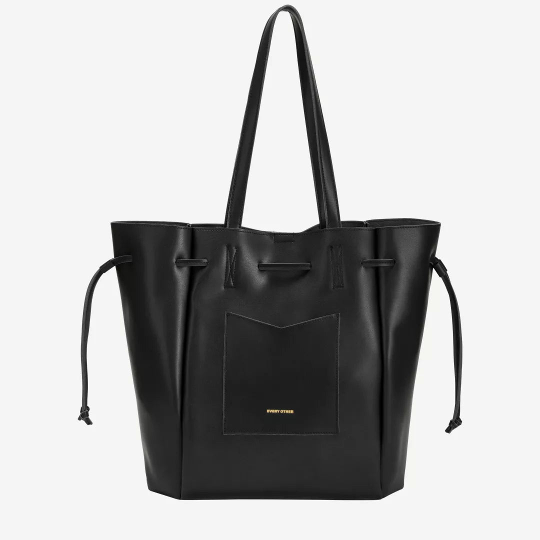 Draw Top Tote Bag - Black