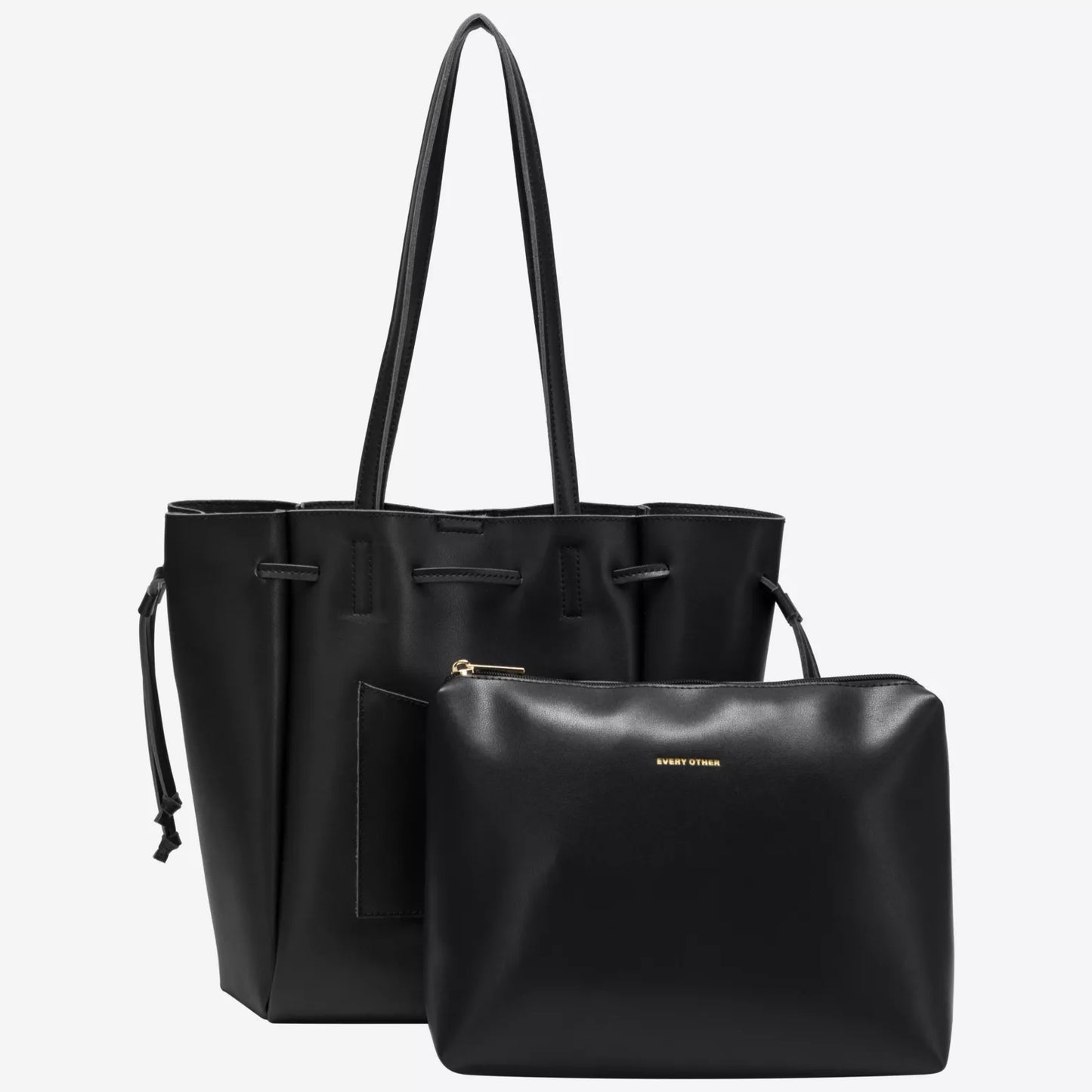 Draw Top Tote Bag - Black