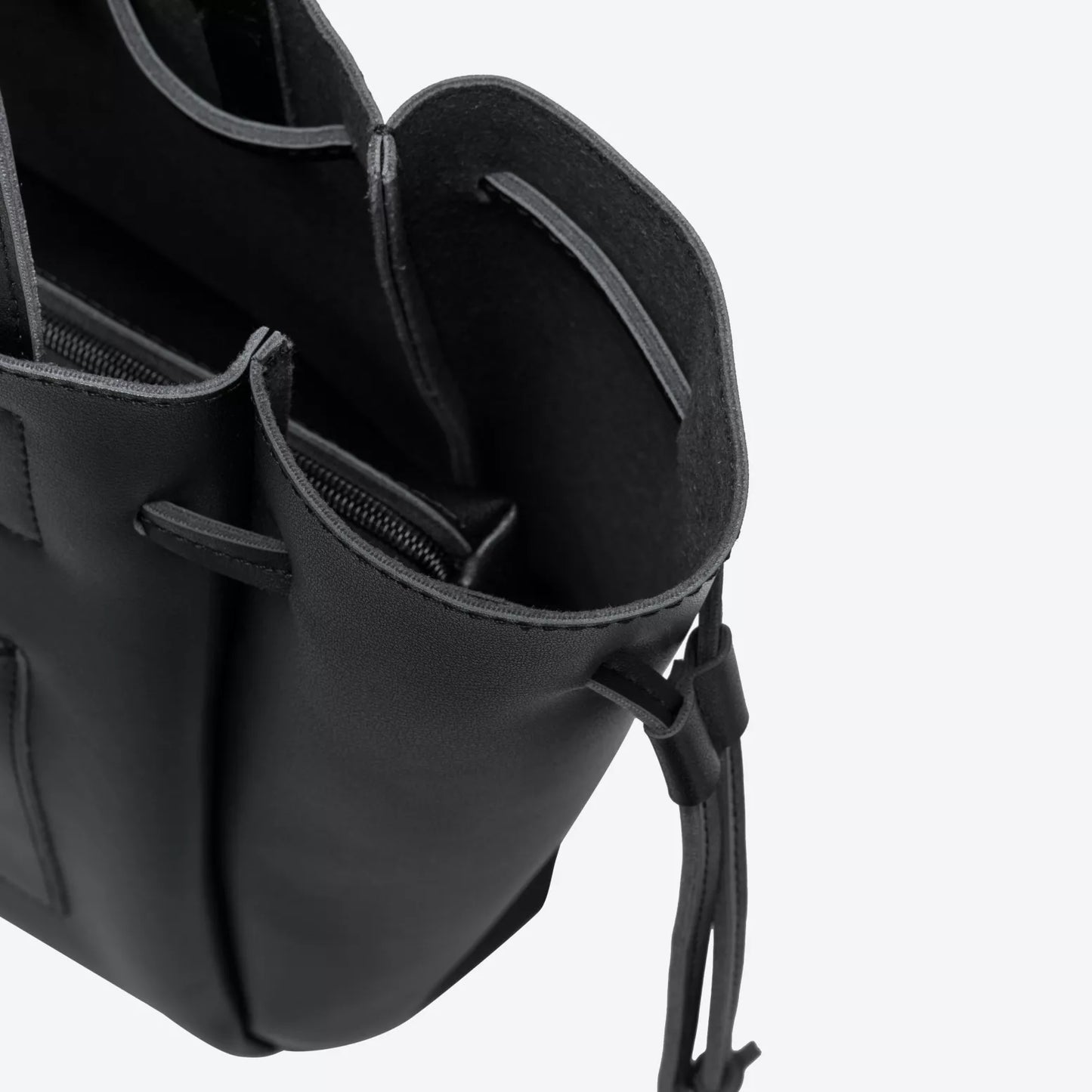 Draw Top Tote Bag - Black