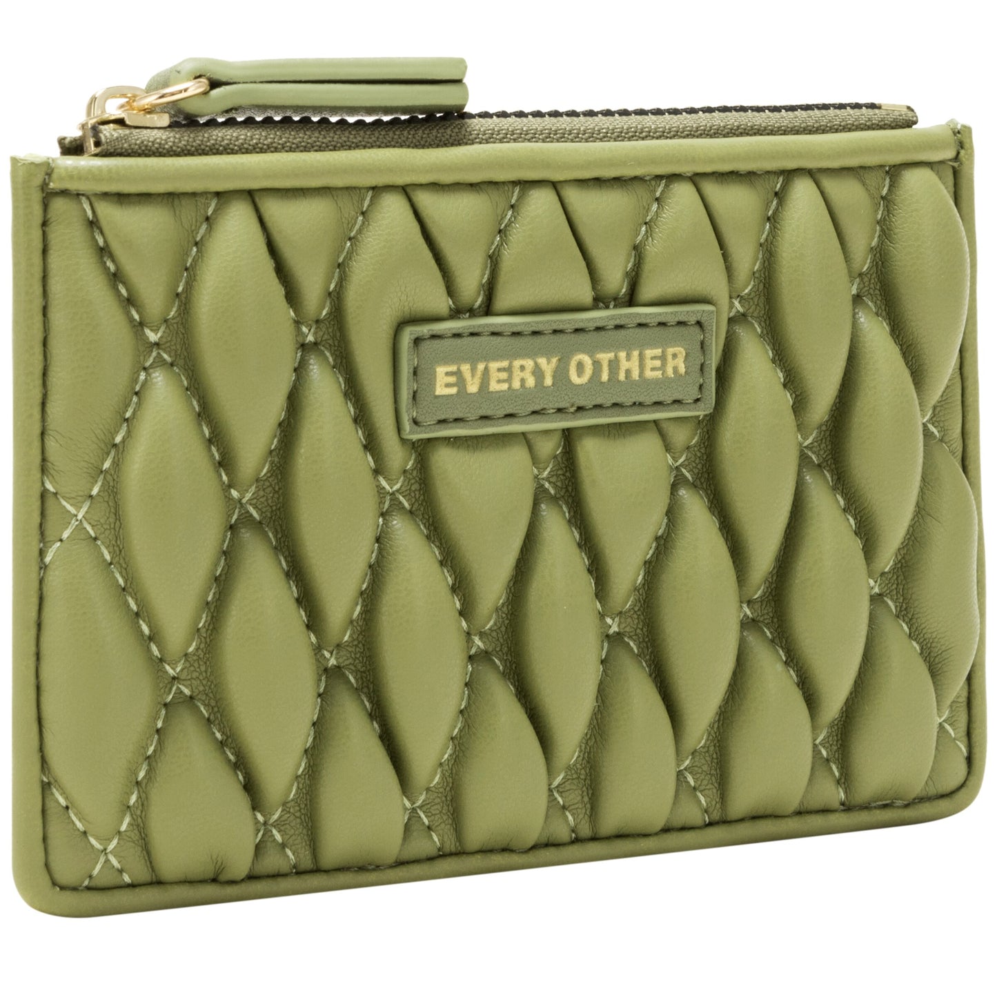 Quilted Card Holder - Olive