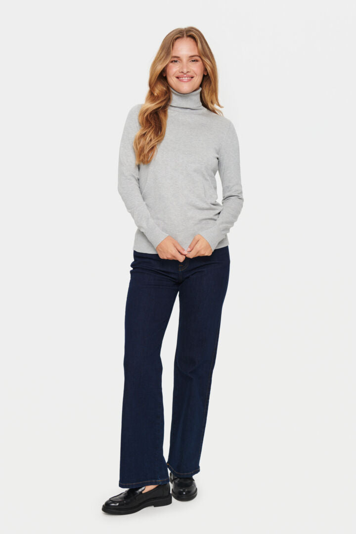 MilaSZ Rollneck Pullover - Pearl Grey Melange