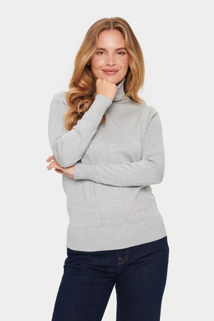 MilaSZ Rollneck Pullover - Pearl Grey Melange