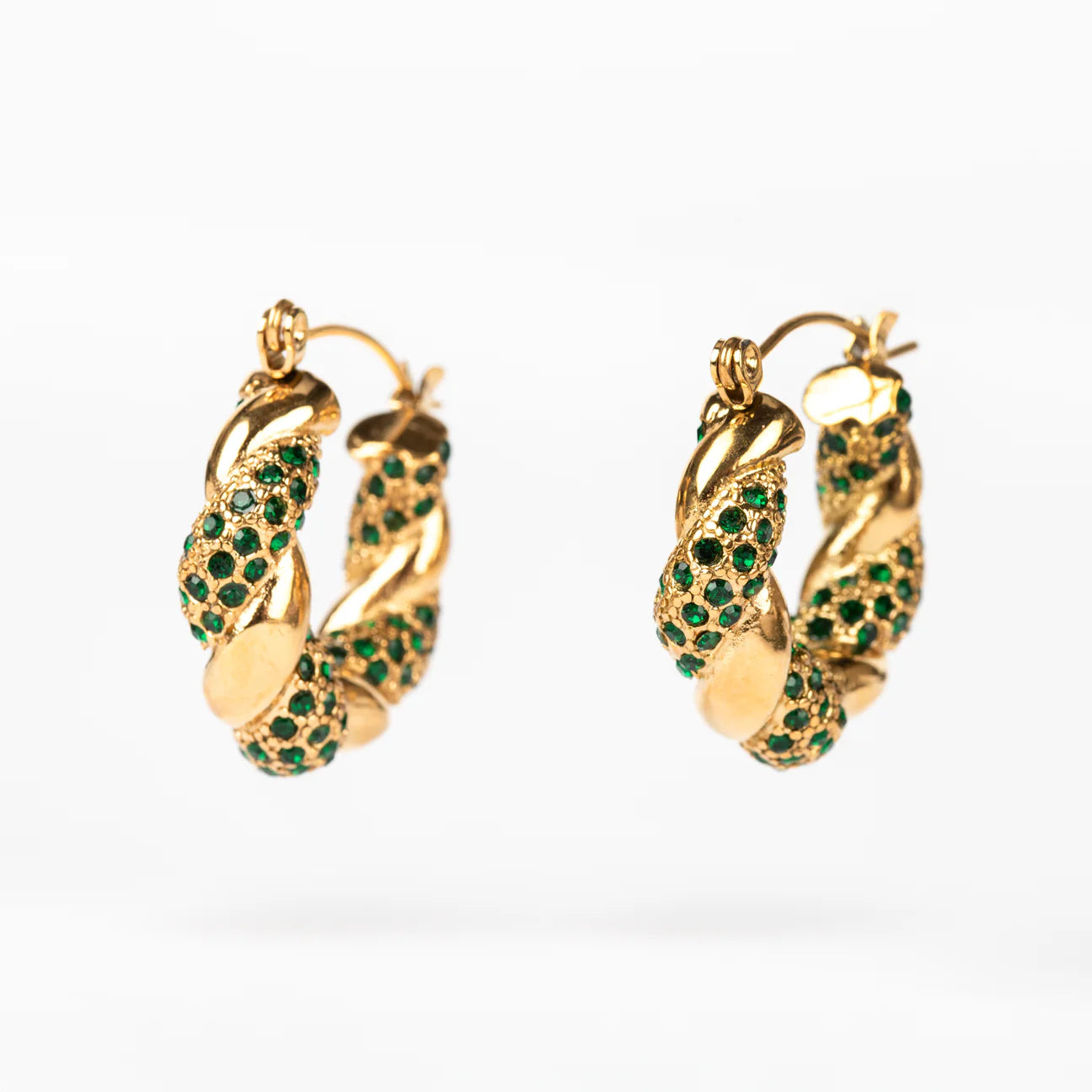 Krystal Gold Plated Hoop Earrings