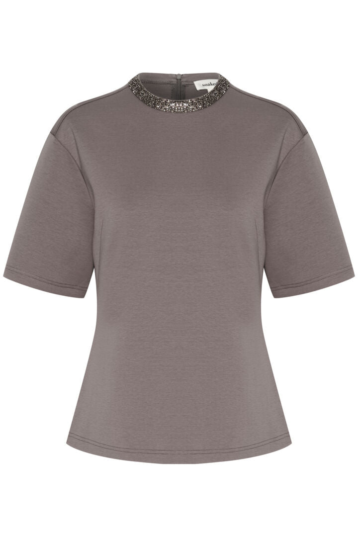 Magana Embellished Tee - Dark Gull Grey