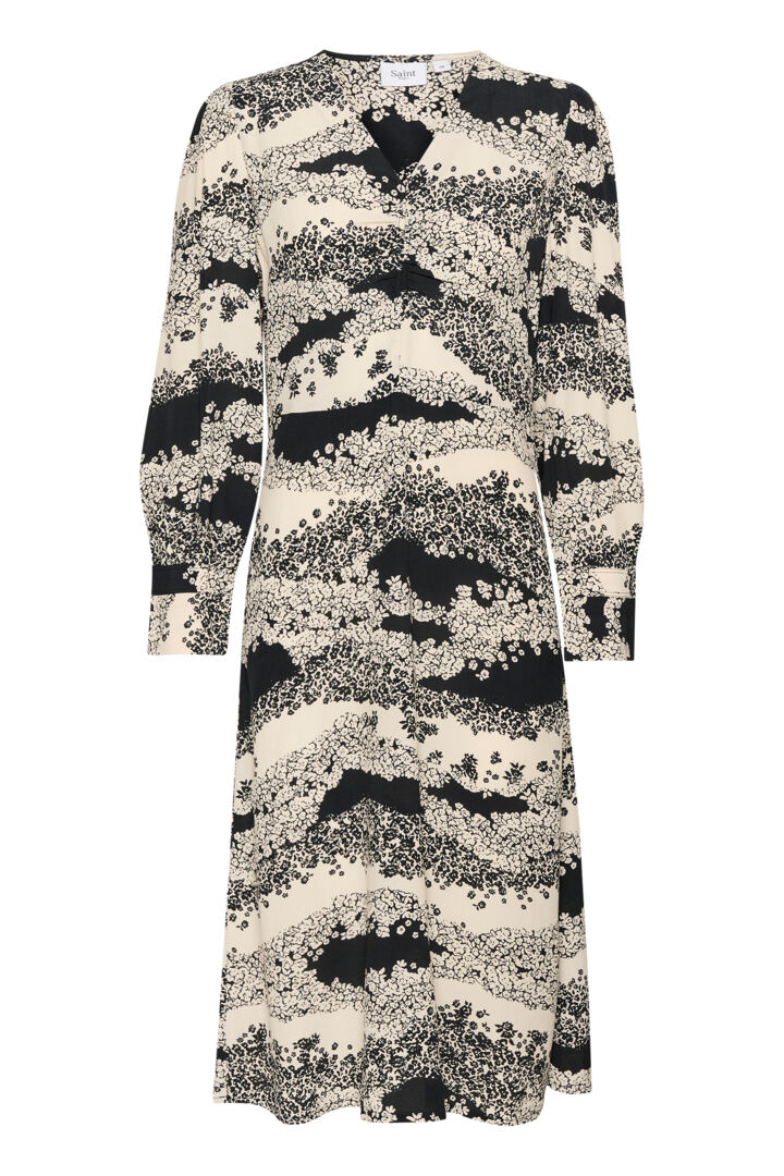 IselinSZ Dress - Black Wavy Flow