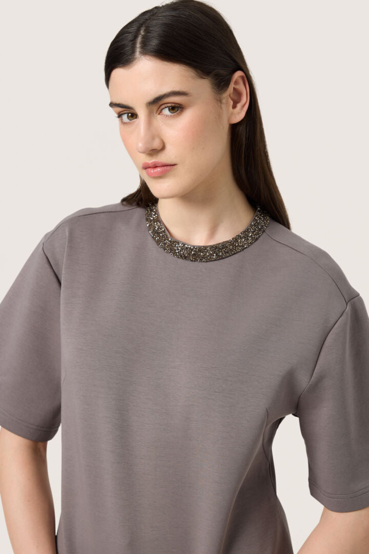 Magana Embellished Tee - Dark Gull Grey