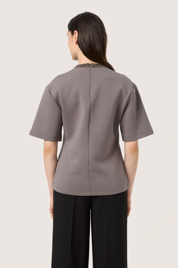 Magana Embellished Tee - Dark Gull Grey