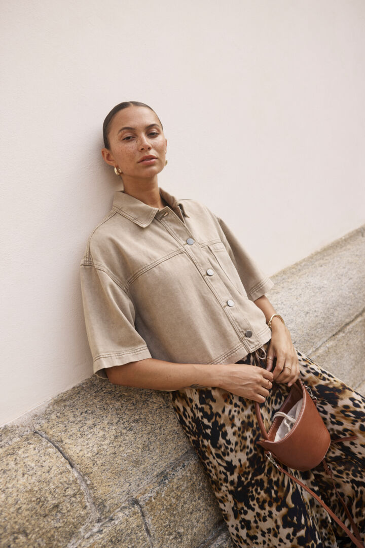 KArania Denim Shirt - Washed Light Brown