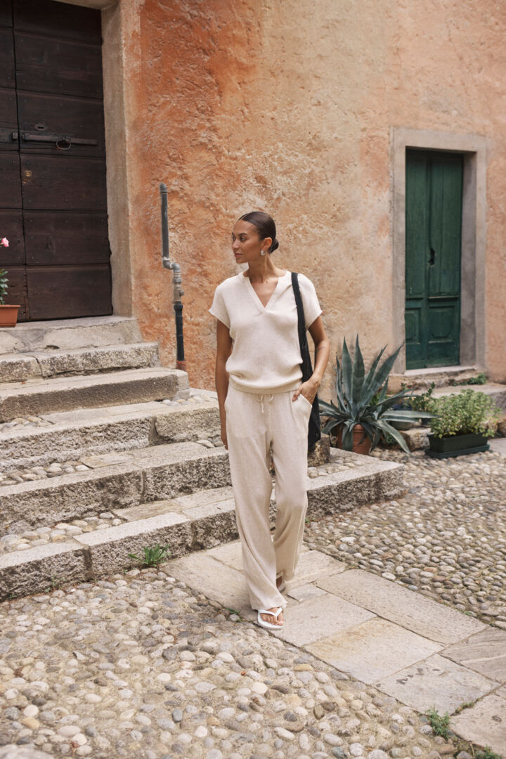 KAgitte Trousers - Feather Grey Melange