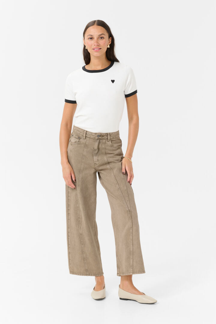 KArania High Waisted Jeans - Washed Light Brown