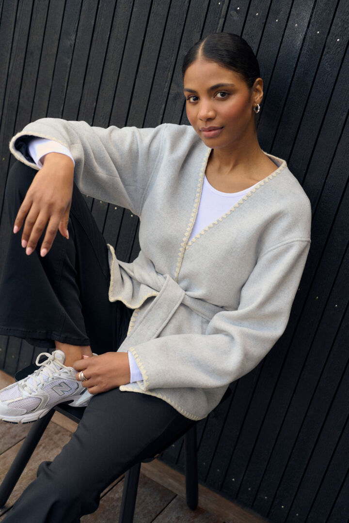 KAulrikke Jacket/ Cardigan - Light Grey Melange