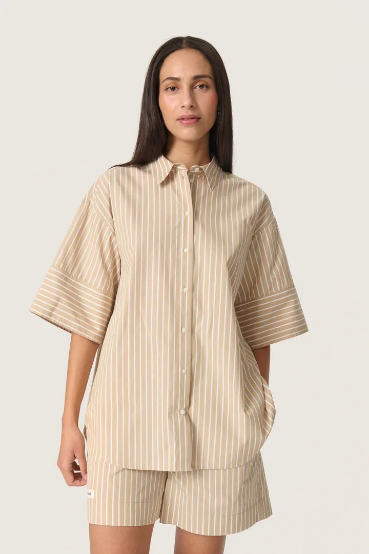 SLKaily Short Sleeve Shirt - Travertine Stripes