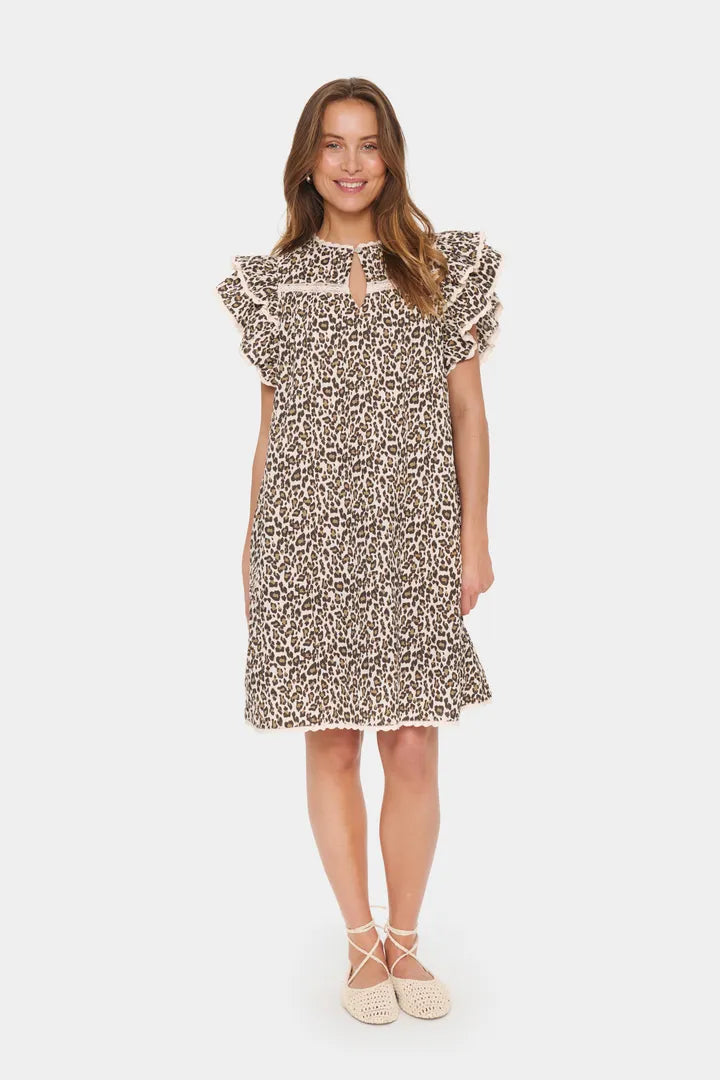 KirbySZ Dress - Cream Leopard Strokes