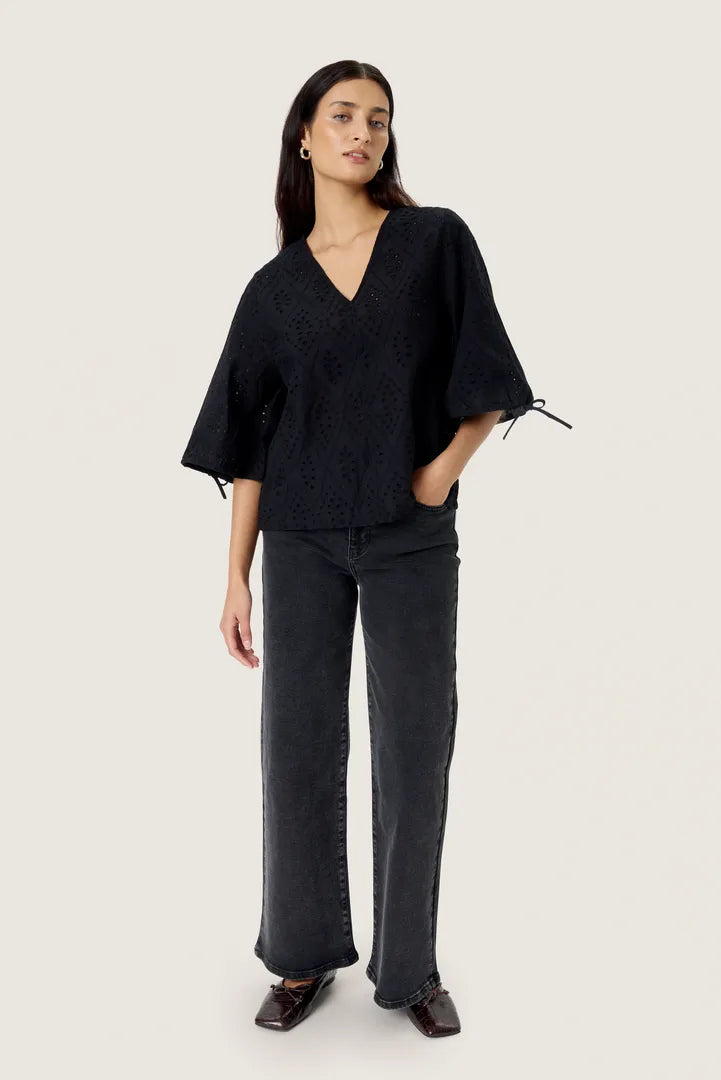 SLJoella Short Sleeve Blouse - Black