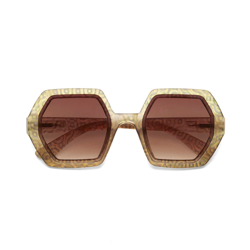 Emma Hexagonal Sunglasses - Deco Green