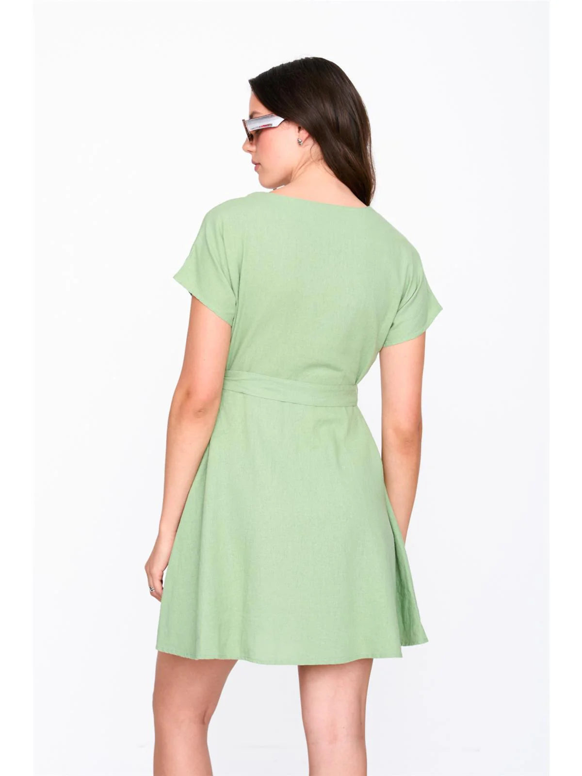 Tea Dress - Green Lichen