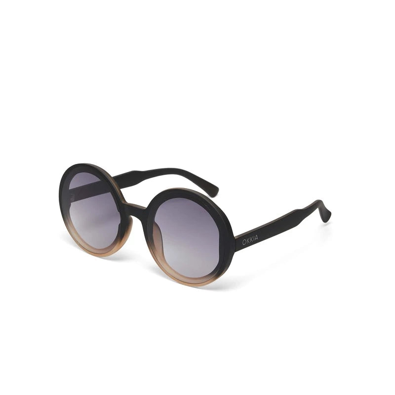 Monica Round Sunglasses - Black Shaded Rose