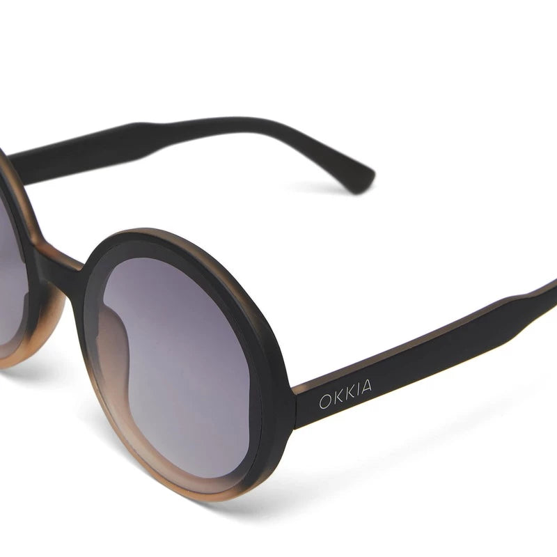 Monica Round Sunglasses - Black Shaded Rose