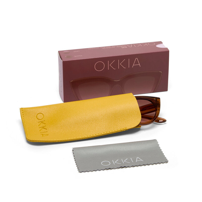 Silvia Cats Eye Sunglasses - Transparent Brown