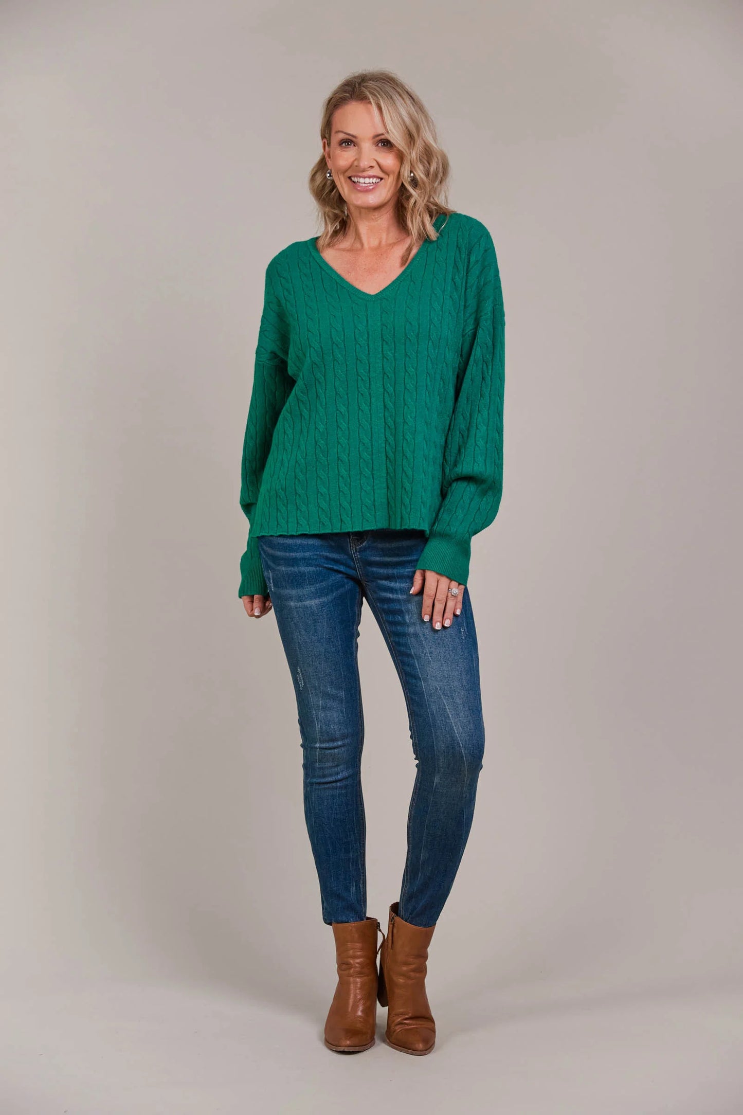 Palmer Cable Knit - Teal