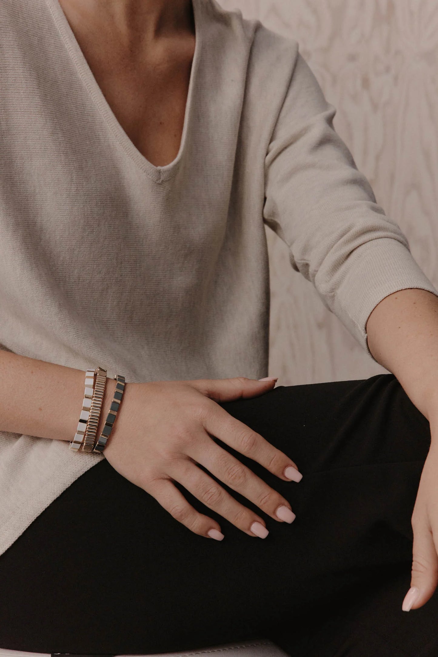 Santani Cuff - Ecru / Gold