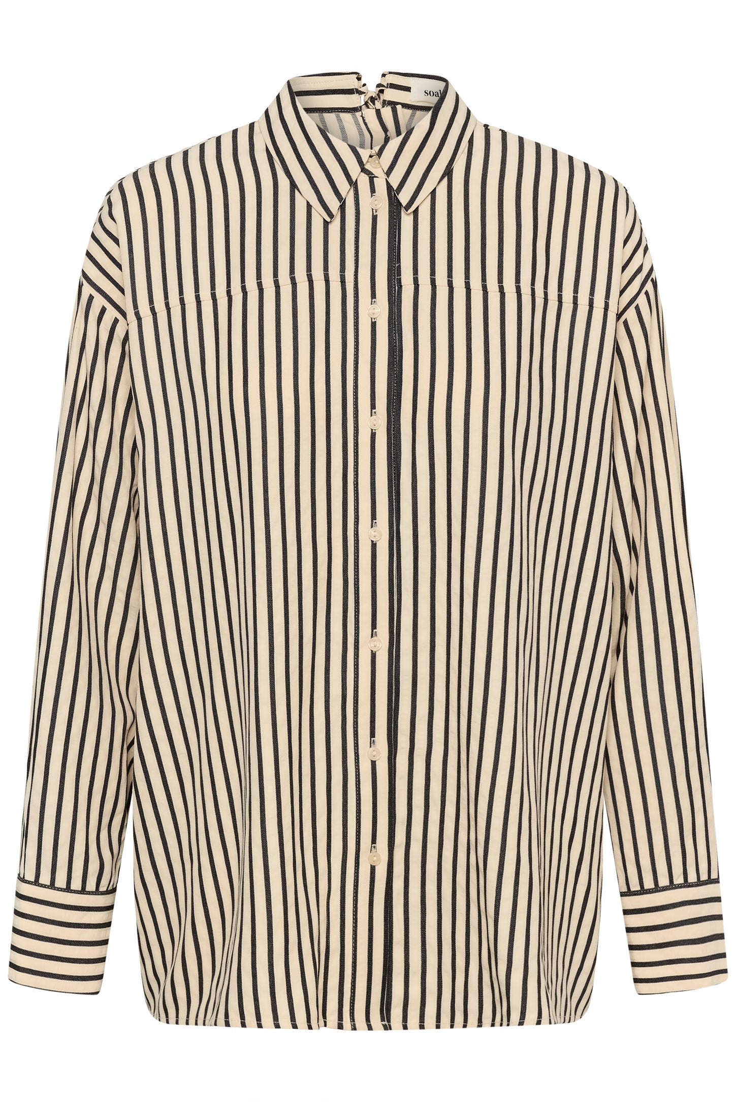 SLOrlena Long Sleeved Shirt - White and Black Stripe