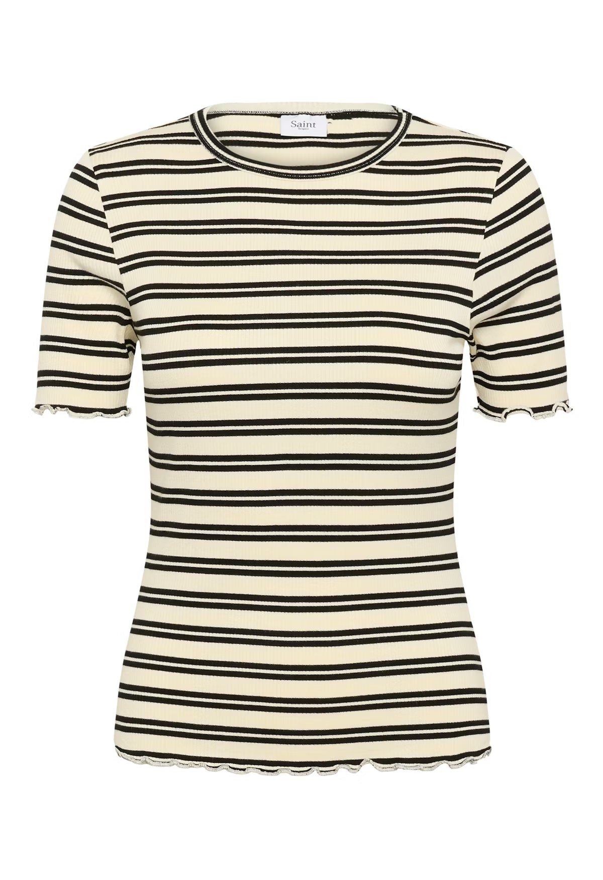 OlaliaSZ Short Sleeve T-Shirt- Ice Black Stripe