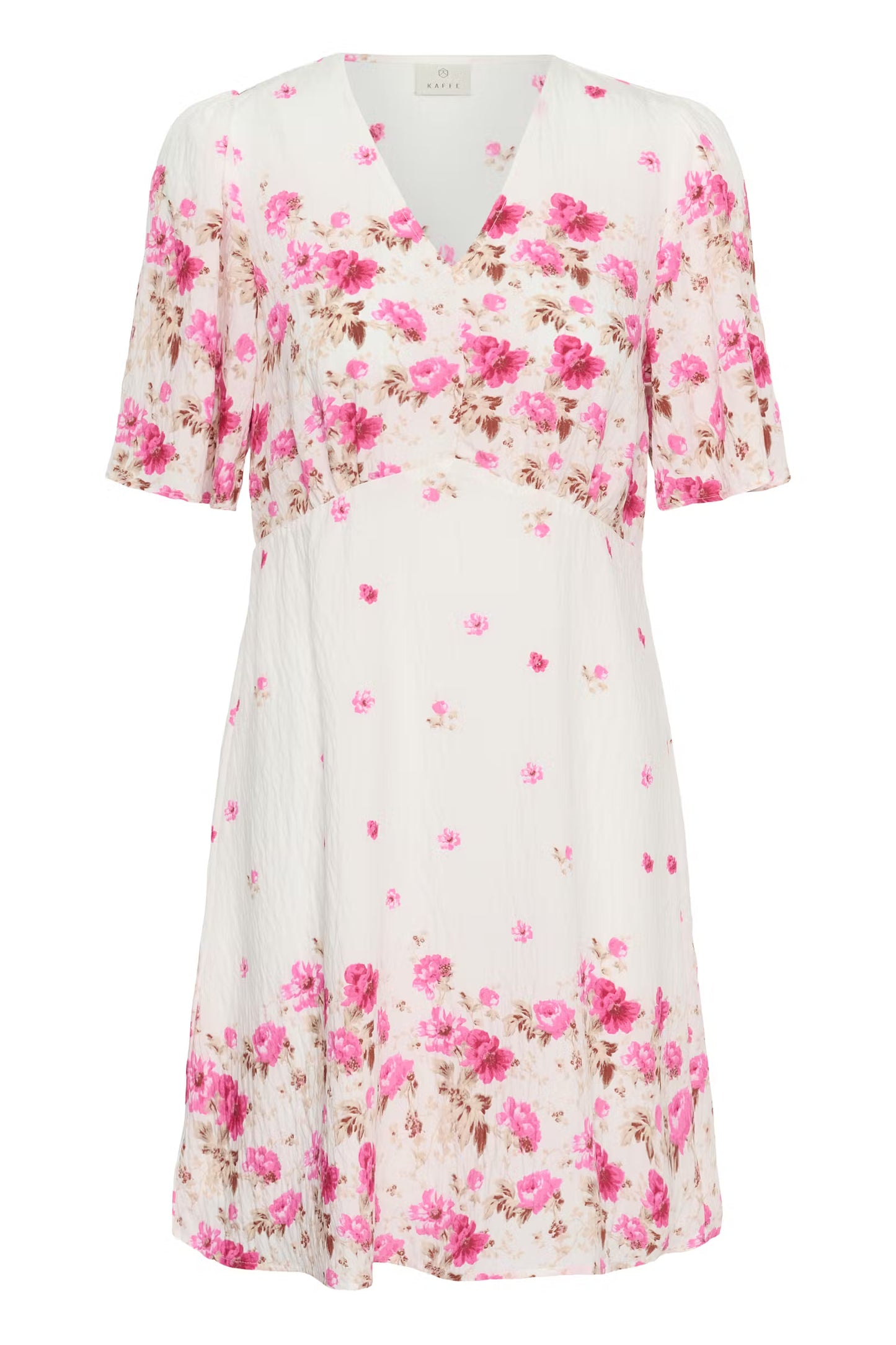 KArosine Dress - White Rose Border Flower