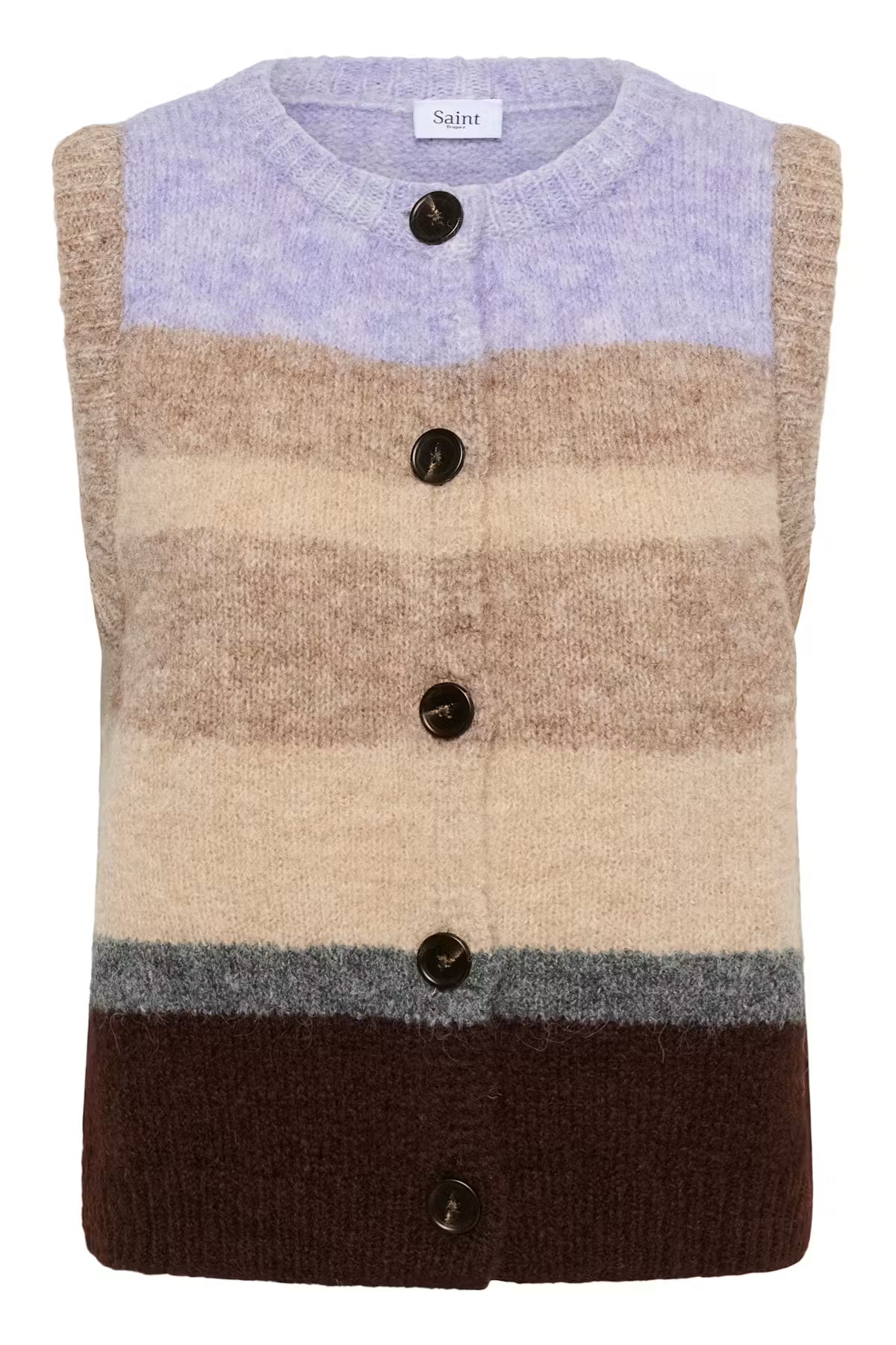SeraphinaSZ Knit Vest - Chocolate Lilac Multi Stripe