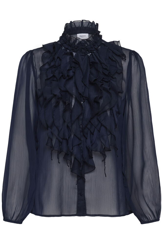 LiljaSZ Crinkle Long Sleeve Shirt - Night Sky