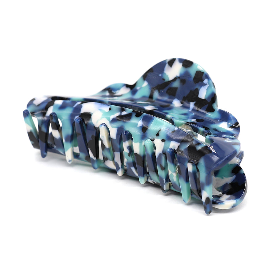 Dark Blue Mix Acrylic Scalloped Claw Clip