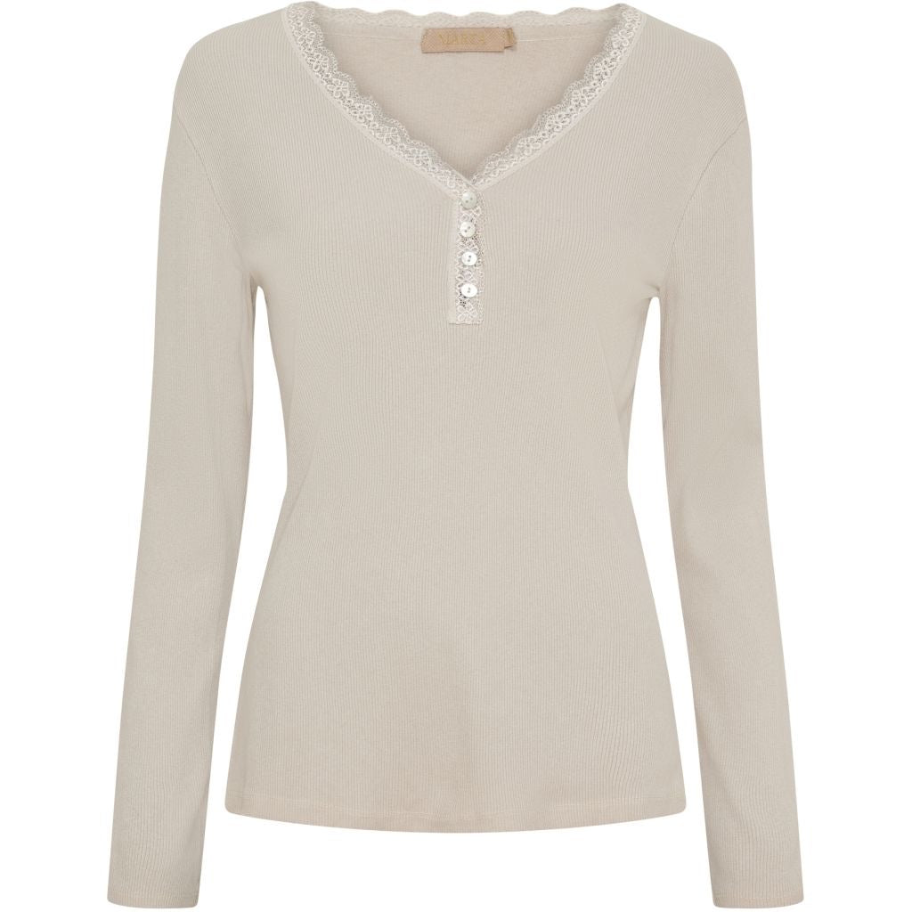 Calista Long Sleeve Tee - Beige
