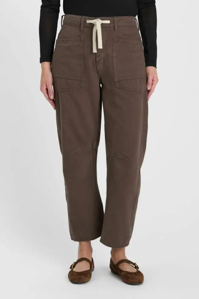 Madie Balloon Jeans - Bark