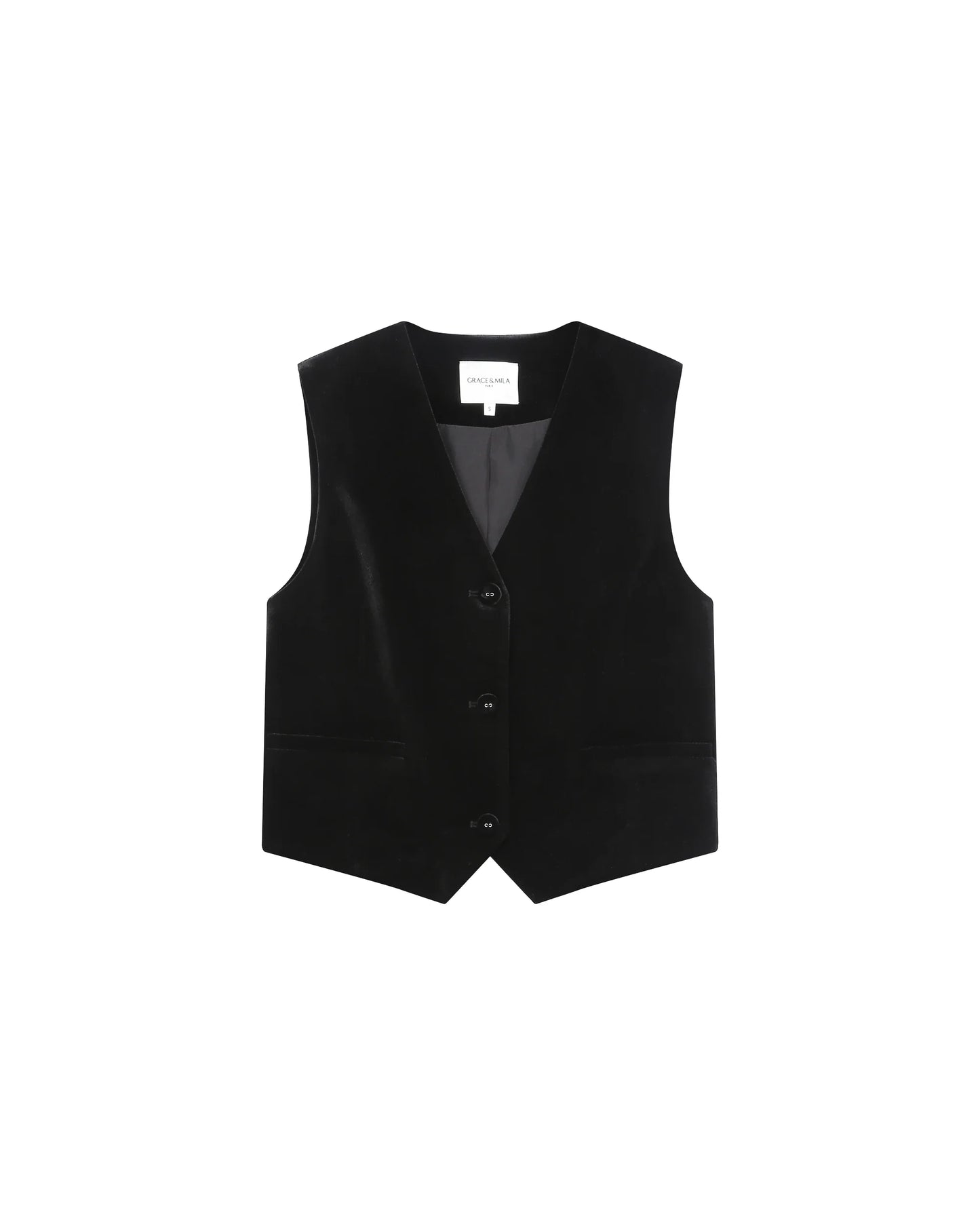 Totem Velvet Waistcoat - Black