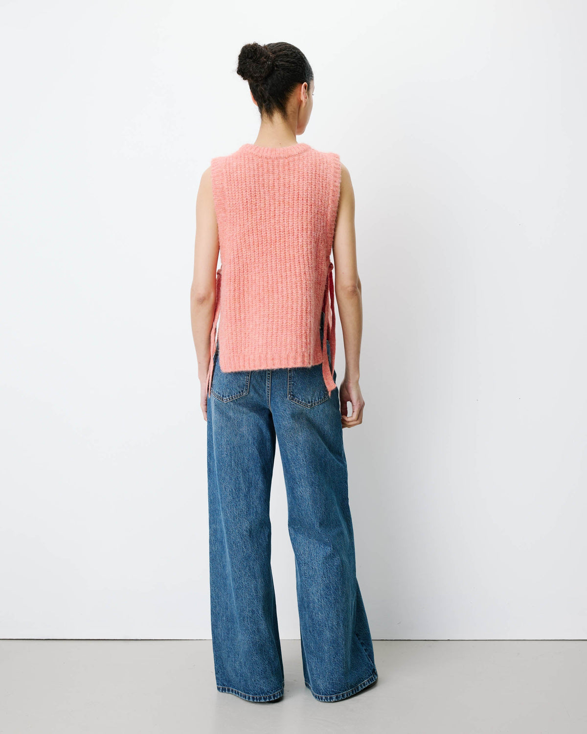 Argan Side Tie Sleeveless Jumper - Peche