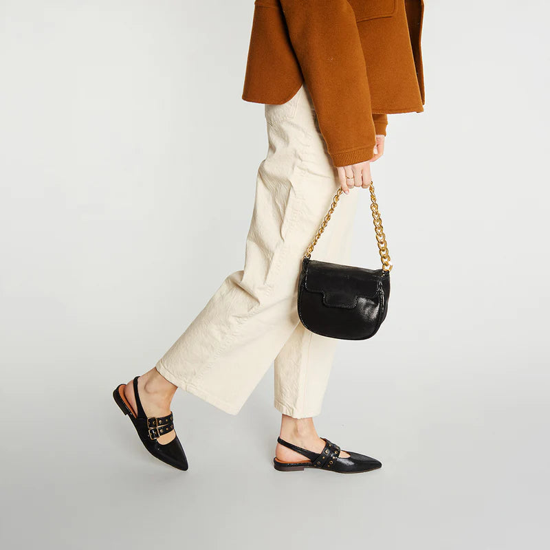 Hope Pointy Sling Back - Metallic Black