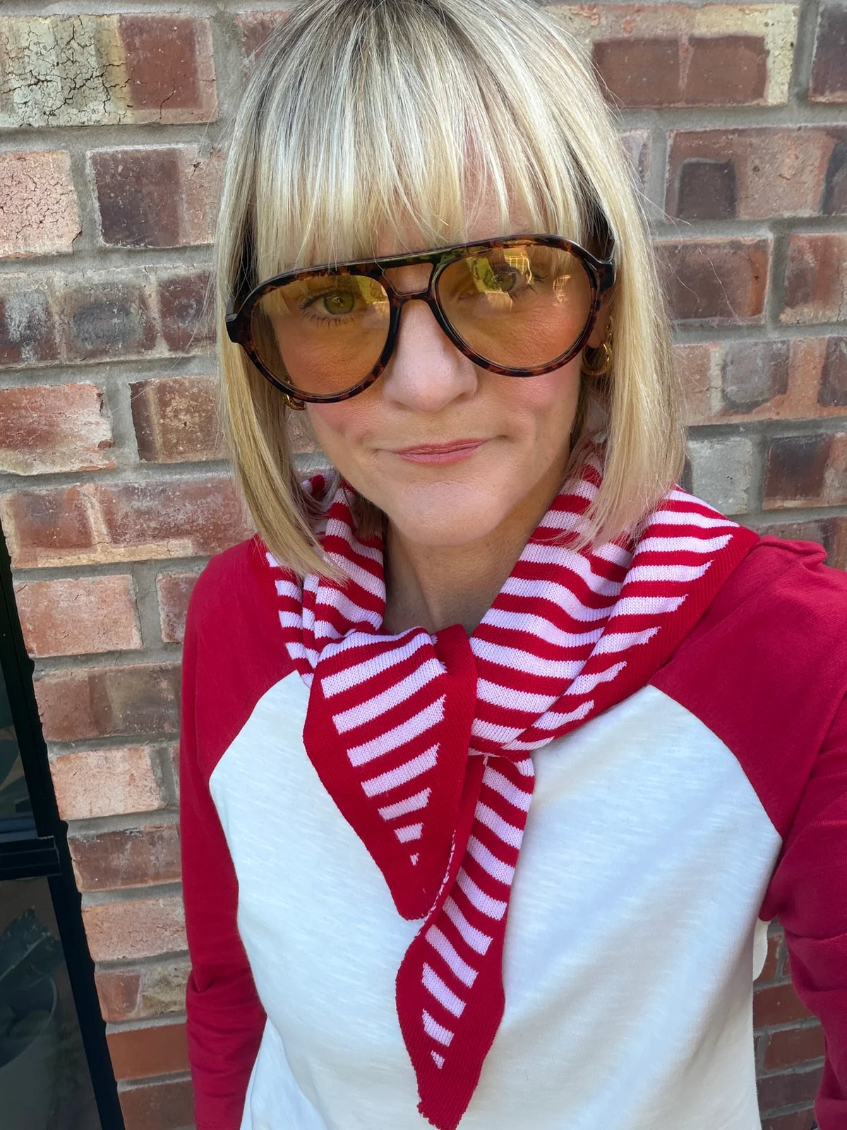 Triangle Scarf - Pink & Red