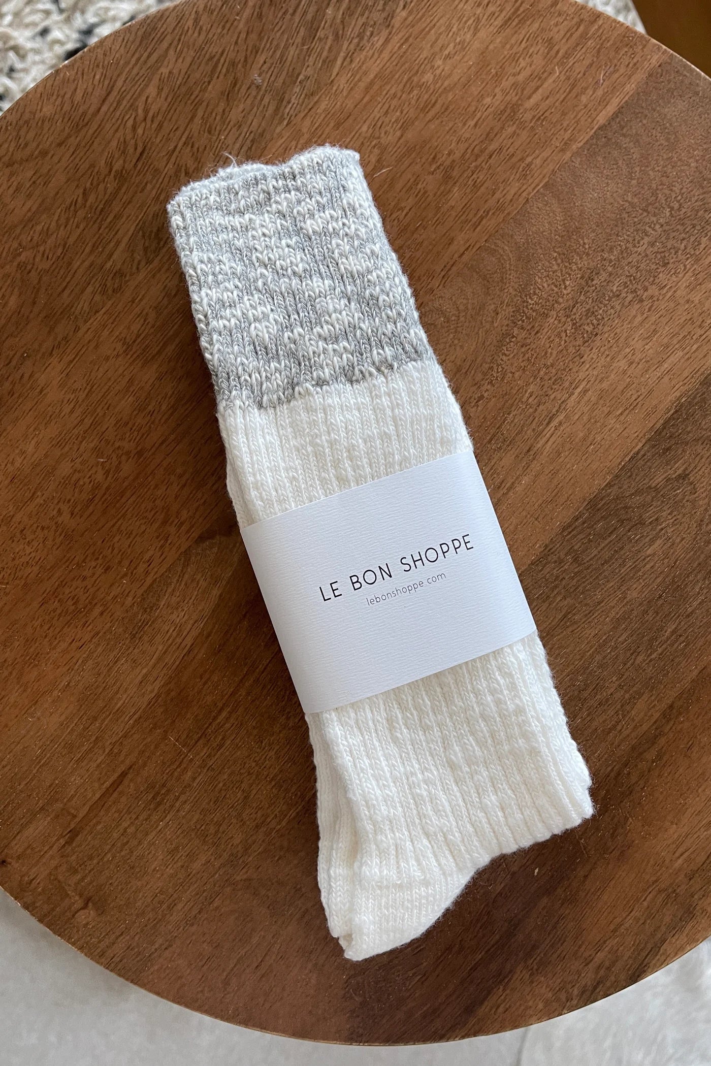 Cottage Socks - White Linen & Heather Grey