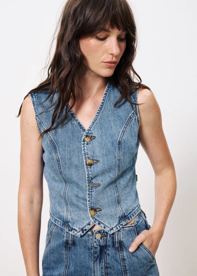 Carima Denim Suit Vest - Blue